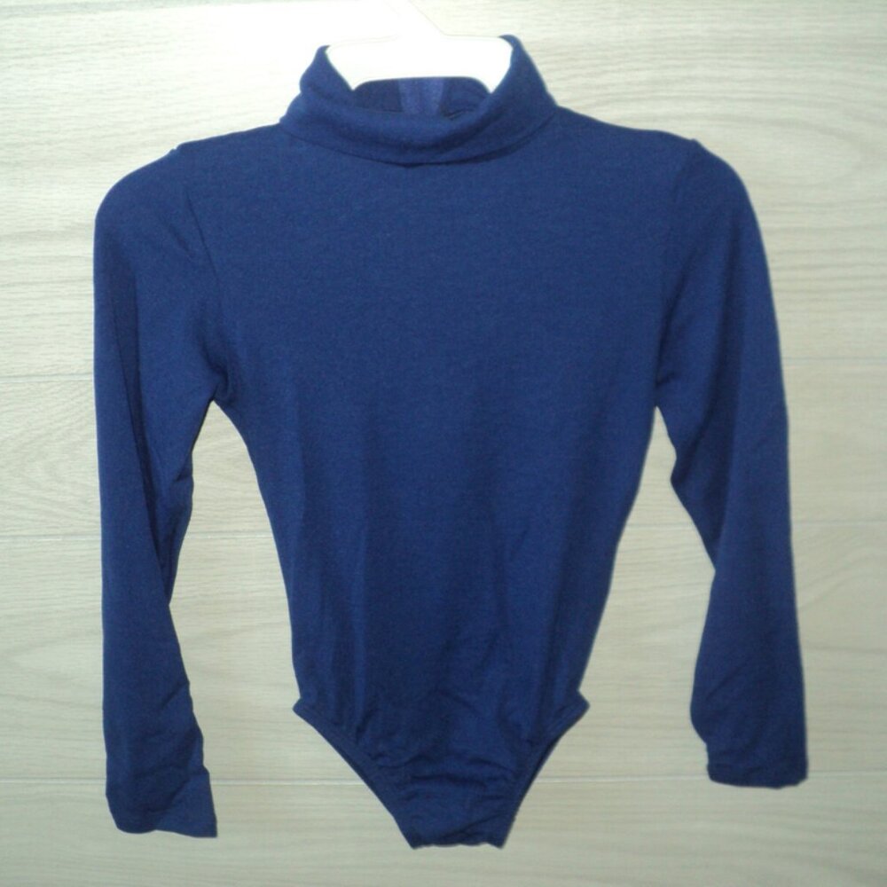 Body Wrappers Turtleneck Bodysuit Child Sz 6x-7 Royal Blue #101 Dance Cheer NEW